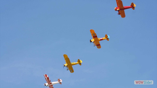 Stearman N54173 and Andreas Hotea flying in Formation-6